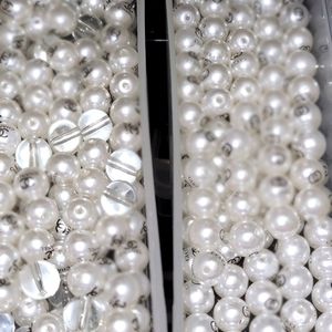 30 White Logo Beads for jewelry making